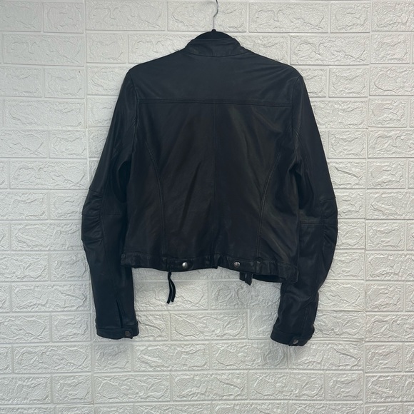 Kenneth Cole black leather jacket size - Picture 2 of 5